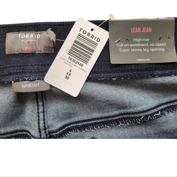 NWT Torrid Lean High Rise Skinny Denim Jeans Size 6X - Picture 4 of 6